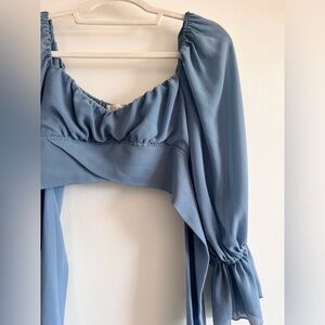 Blush J Medium crop top with ribbons and bow